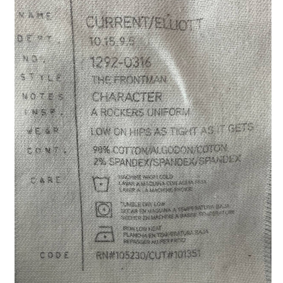 Current Elliott Medium Wash The Frontman Flare Whiskering Jeans 0/26 - Picture 6 of 6